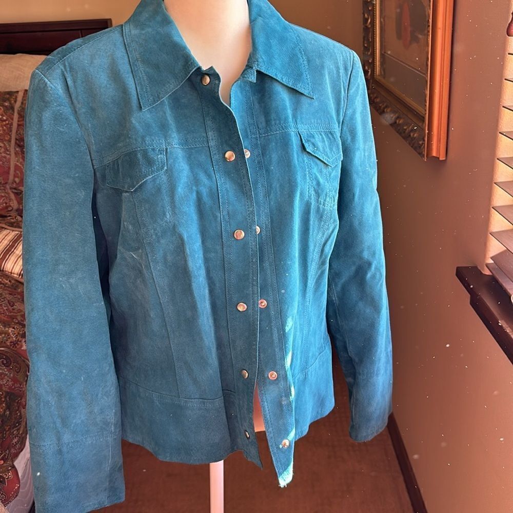 Vintage Valerie Stevens Teal Suede Jacket - PL